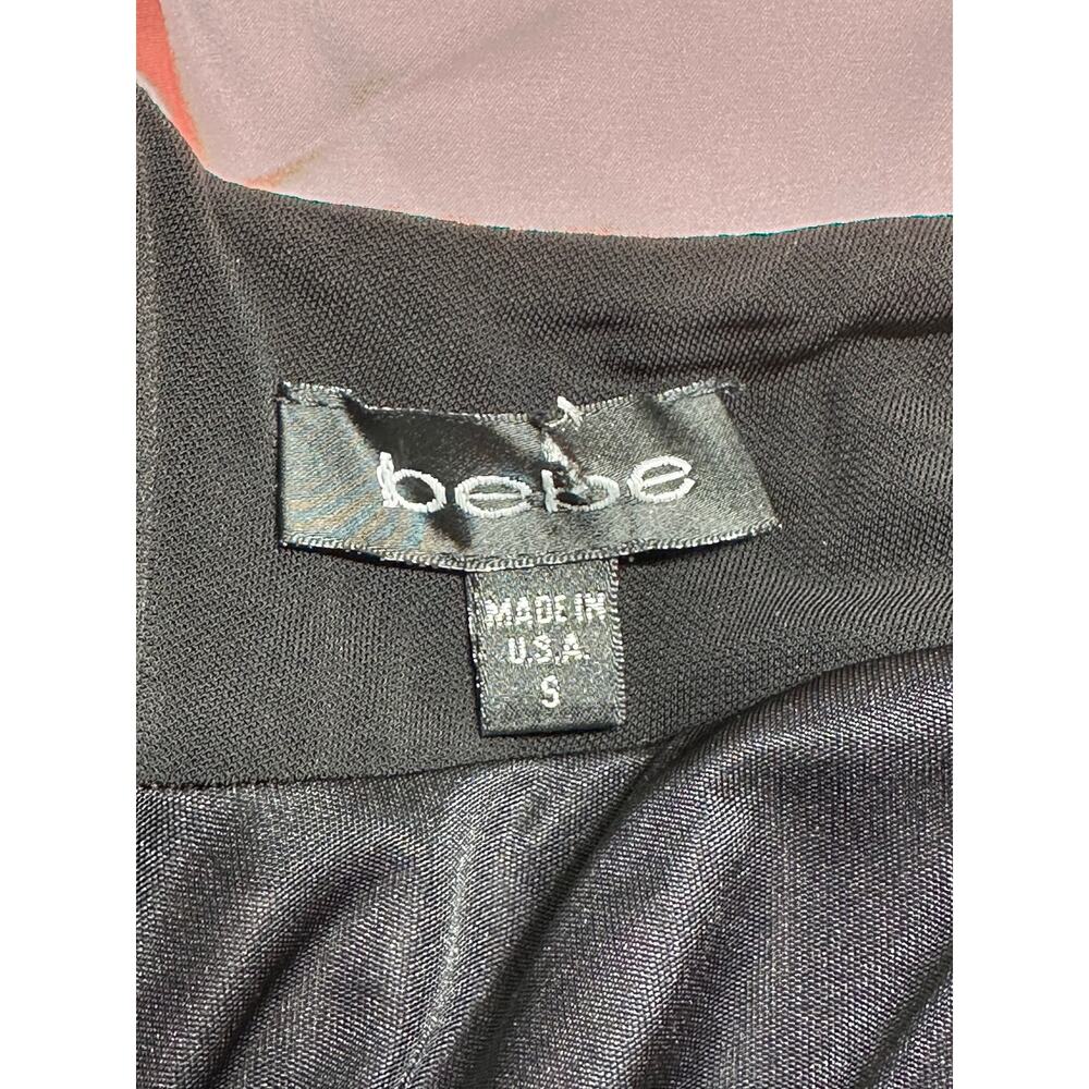 Bebe Dress Womens Small Black Pink Halter Mini Babydoll Y2K Hanky Hem Coquette‎ - Picture 6 of 11